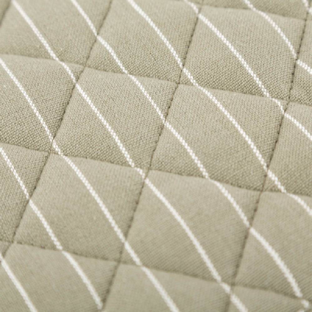 Schöner Leben Topflappen aus Baumwolle gestreift olivgrün weiß 20x20cm von Linen & More Outlet