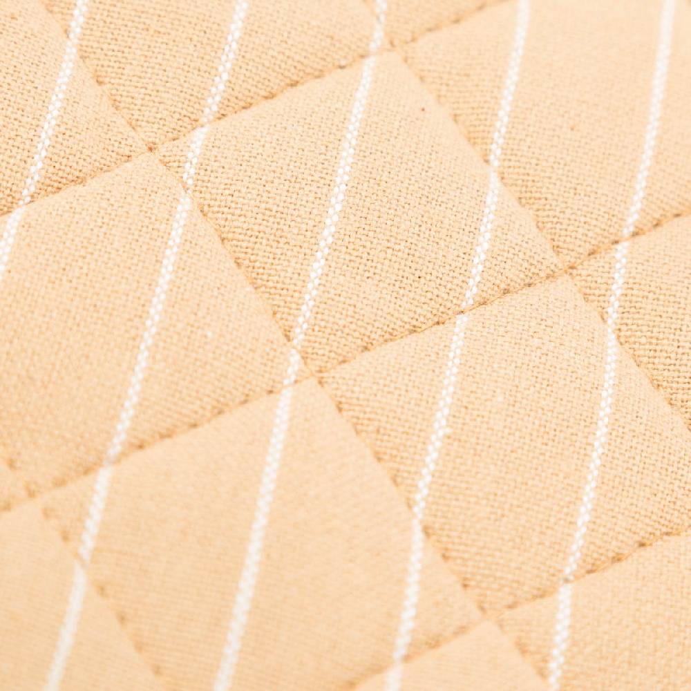 Schöner Leben Topflappen aus Baumwolle gestreift sandgelb weiß 20x20cm von Linen & More Verkauf