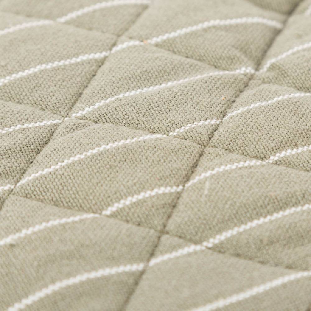 Schöner Leben 2er Set Ofenhandschuh aus Baumwolle gestreift olivgrün weiß 14x21cm von Linen & More Angebote