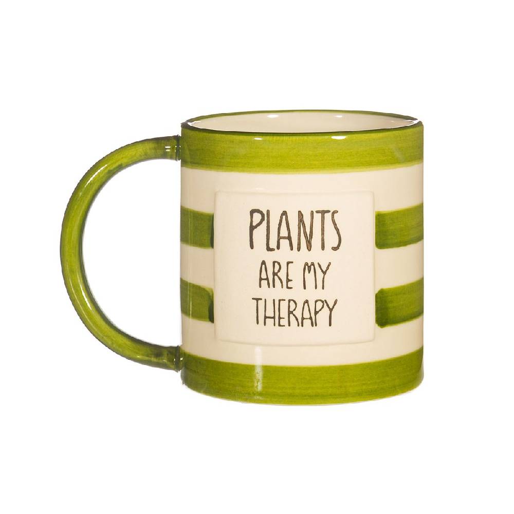 Schöner Leben Tasse PLANTS ARE MY THERAPY Keramik von Sass & Belle 300ml Fabrikpreis