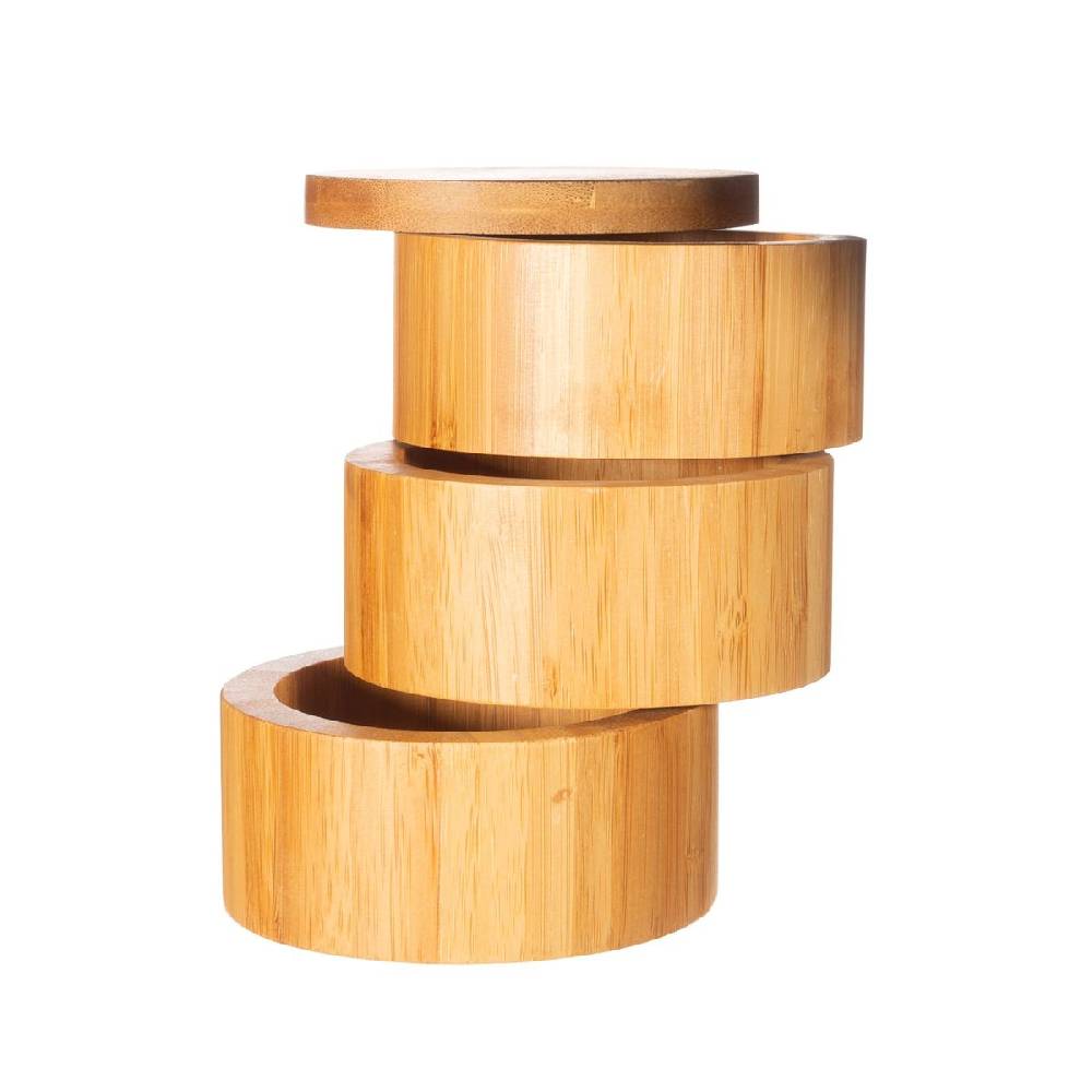 Schöner Leben Bambus Gewürzbox 3teilig mit Deckel von Sass & Belle 13x9,5cm Flash Sale