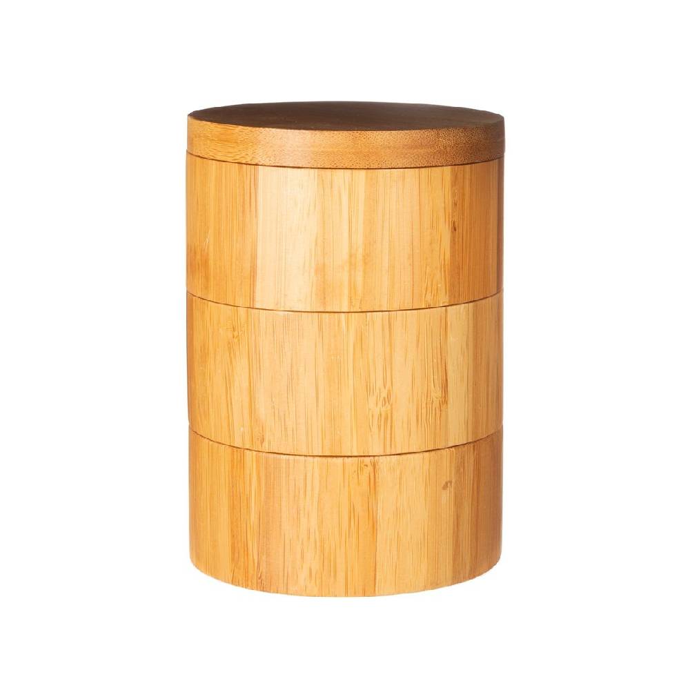 Schöner Leben Bambus Gewürzbox 3teilig mit Deckel von Sass & Belle 13x9,5cm Flash Sale