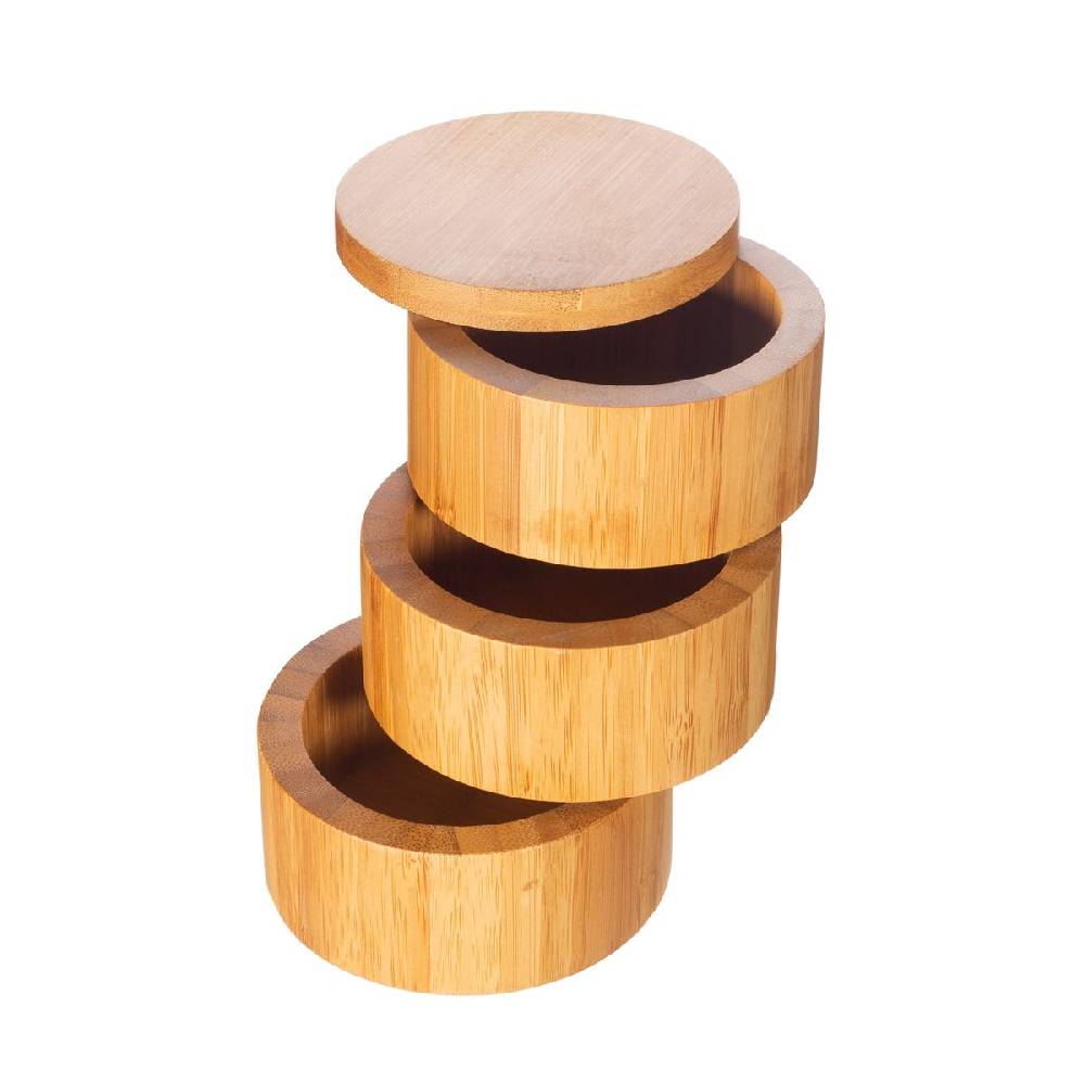 Schöner Leben Bambus Gewürzbox 3teilig mit Deckel von Sass & Belle 13x9,5cm Flash Sale