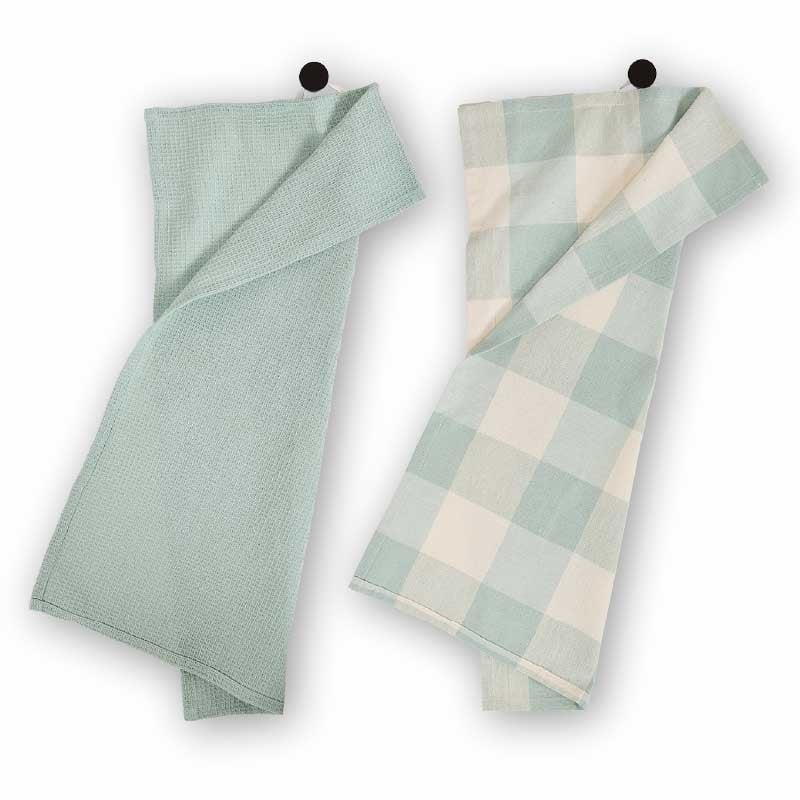 Schöner Leben Geschirrtücher Gastro aus Baumwolle mintgrün beige 40x65cm 2er Set Preisnachlass