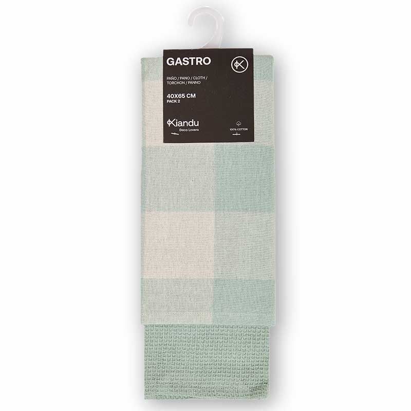 Schöner Leben Geschirrtücher Gastro aus Baumwolle mintgrün beige 40x65cm 2er Set Preisnachlass