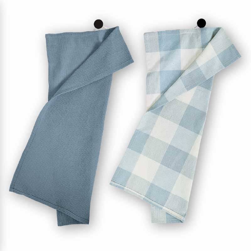 Schöner Leben Geschirrtücher Gastro aus Baumwolle blau beige 40x65cm 2er Set Saisonschlussverkauf