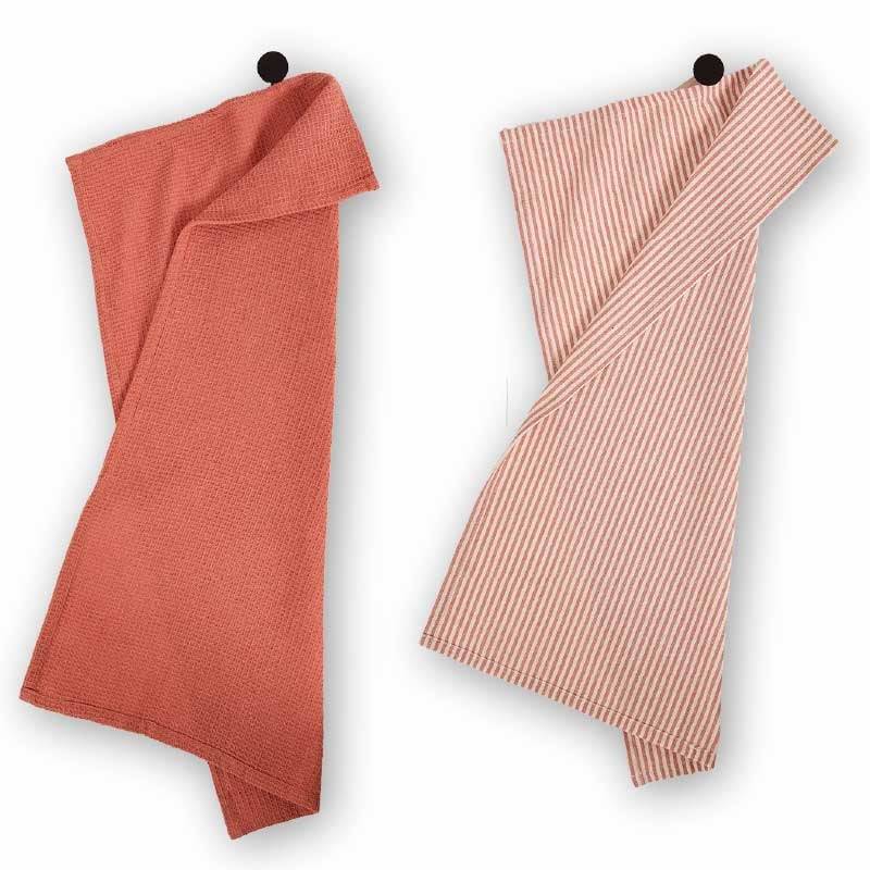 Schöner Leben Geschirrtücher Gastro aus Baumwolle terracotta beige 40x65cm 2er Set Cyber Monday