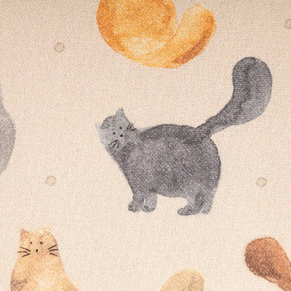 Schöner Leben Dekostoff Baumwollstoff Halbpanama Digitaldruck Cat Furry Friend Katzen natur 1,40m Breite Lagerräumung