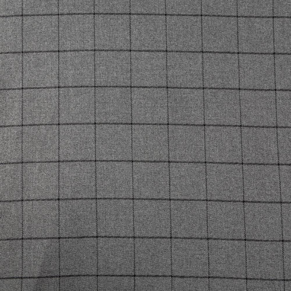 Schöner Leben Viskose Stoff Karo Muster feine Linien grau schwarz 1,4m Breite Neueste Mode
