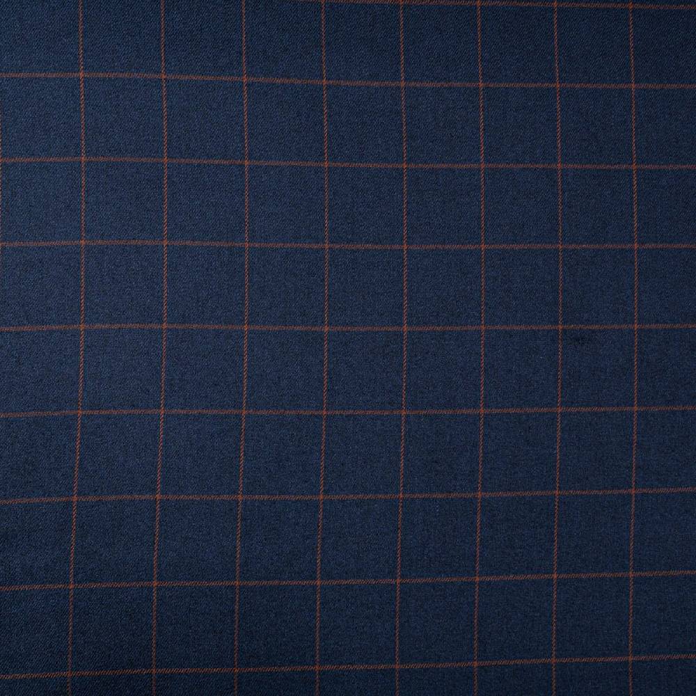 Schöner Leben Viskose Stoff Karo Muster feine Linien dunkel blau braun 1,4m Breite Online Outlet