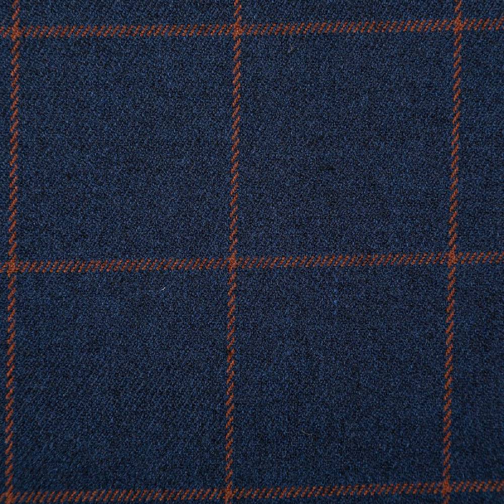 Schöner Leben Viskose Stoff Karo Muster feine Linien dunkel blau braun 1,4m Breite Online Outlet