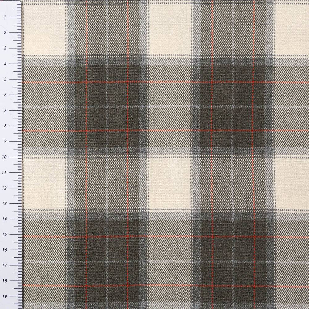 Schöner Leben Viskose Stoff Tartan Muster Schottenkaro kariert beige grün rot 1,4m Breite Exklusive Angebote