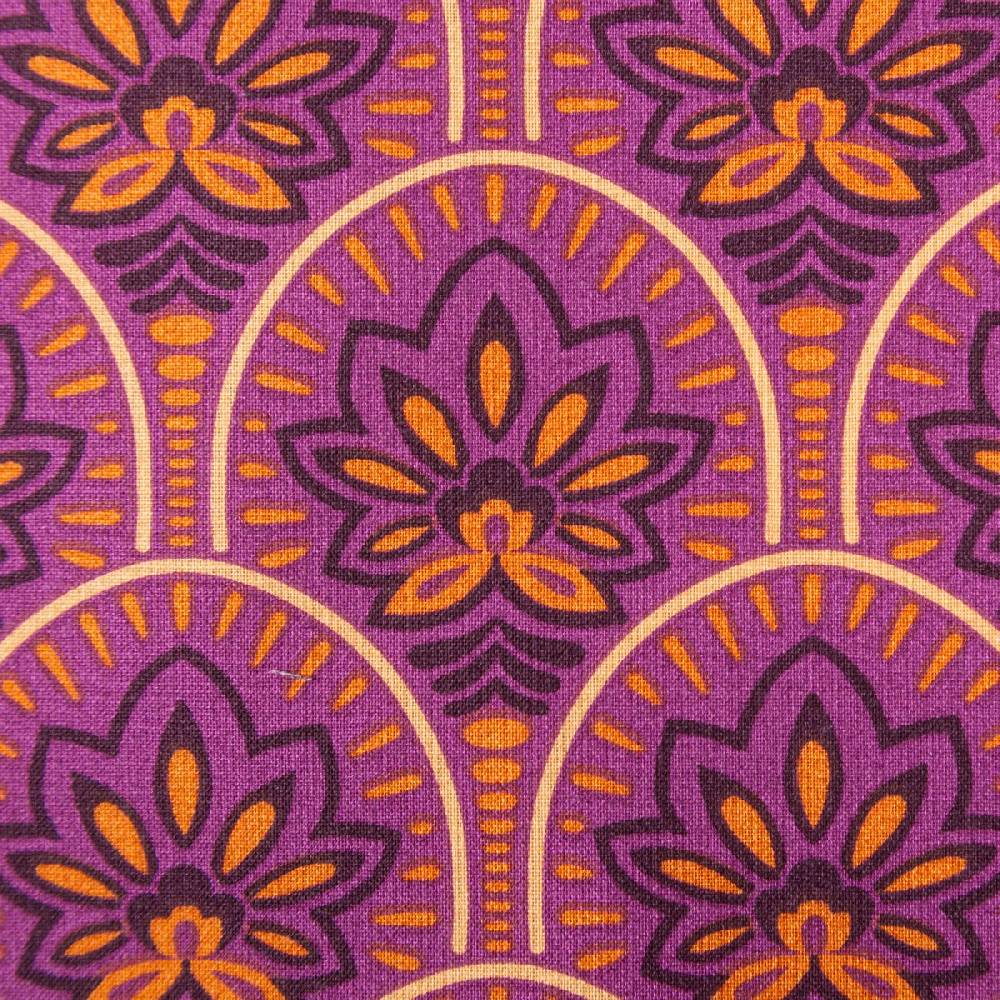 Schöner Leben Tischdeckenstoff abwaschbar Baumwollstoff beschichtet ABSTRACT Art Deco Blumen Bogen violett 1,45m Breite Saisonale Angebote
