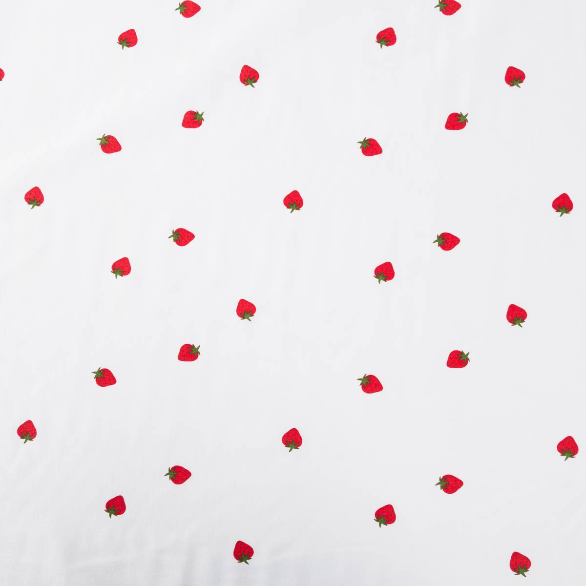 Schöner Leben Baumwollstoff Popeline Stoff Mini Erdbeeren weiß rot grün 1,45m Breite Super Sparpreis