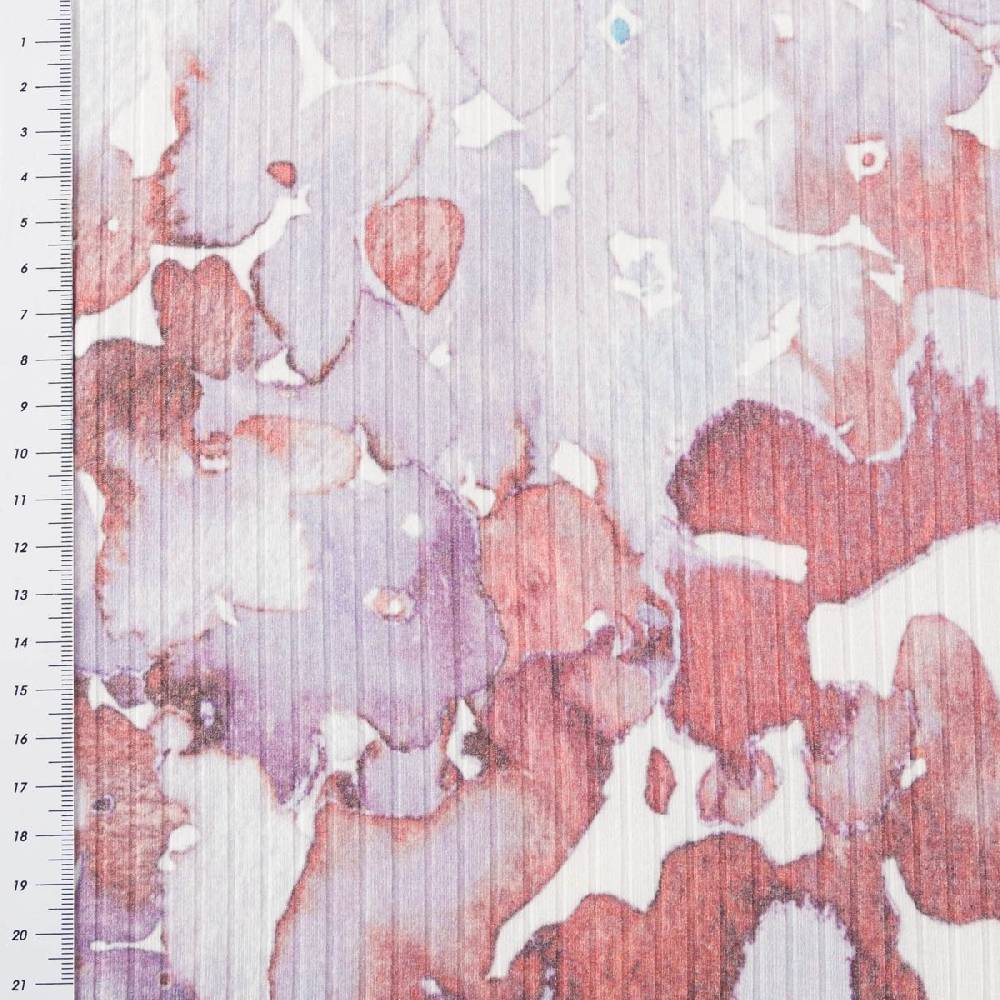 Schöner Leben Viskosejersey Rippjersey Digitaldruck Flowers Aquarell Blumen abstrakt ecru violett 1,2m Breite Begrenzte Freigabe