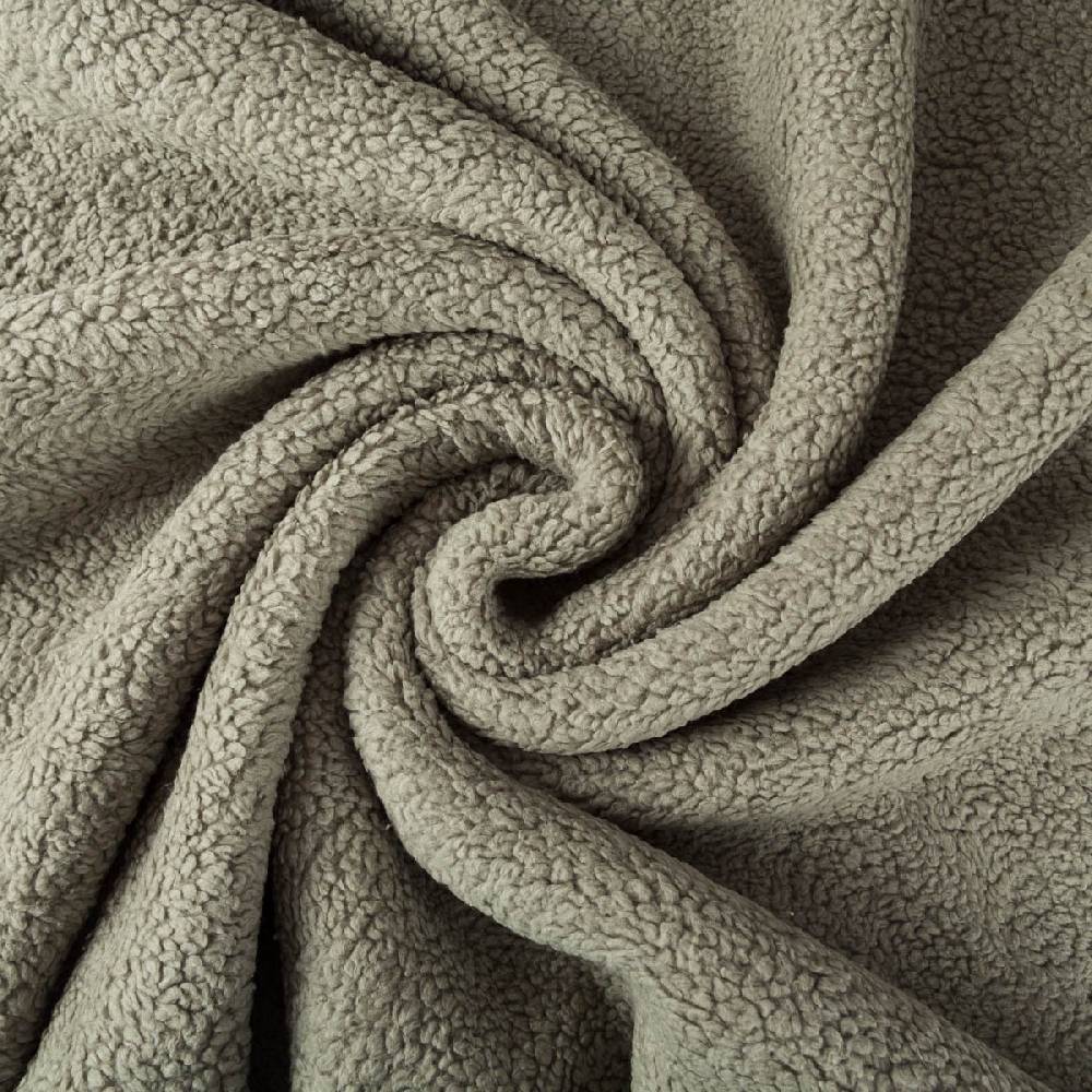 Schöner Leben Teddy Fleece Baumwoll Krimmer Plüschstoff einfarbig alt grün 1,6m Breite JETZT KAUFEN