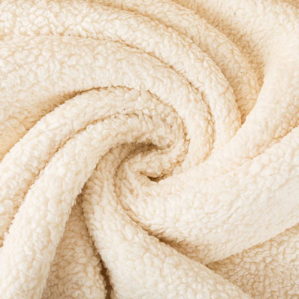 Schöner Leben Teddy Fleece Baumwoll Krimmer Plüschstoff einfarbig ecru 1,6m Breite Bis zu 60% Rabatt