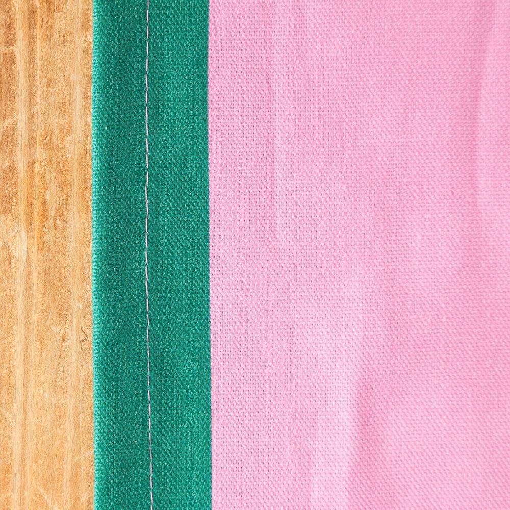 Schöner Leben Tischläufer Streifen dunkelgrün pink 40x160cm von SCHÖNER LEBEN Super Rabatt