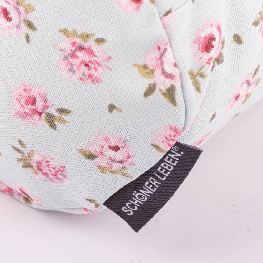 Schöner Leben Kissenhülle Classic Little Rose Rosenblüten hellblau rosa in versch. Größen oder Wunschmaß von SCHÖNER LEBEN Im Verkauf