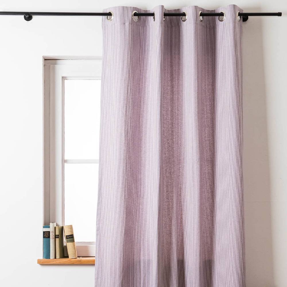 Schöner Leben Vorhang mit Ösen Dobby Streifen lila beige in 245cm oder Wunschlänge von SCHÖNER LEBEN Verkauf