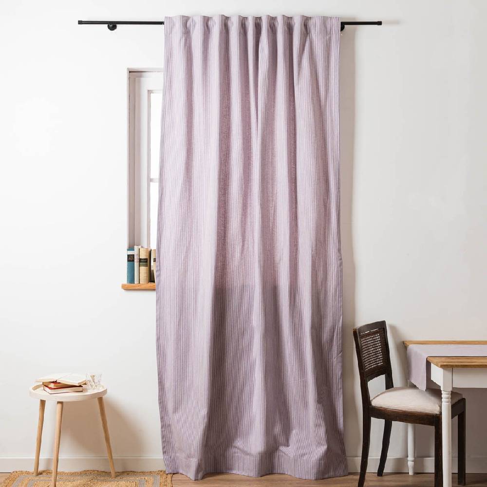 Schöner Leben Vorhang mit Smok-Schlaufenband Dobby Streifen lila beige in 245cm oder Wunschlänge von SCHÖNER LEBEN Angebote