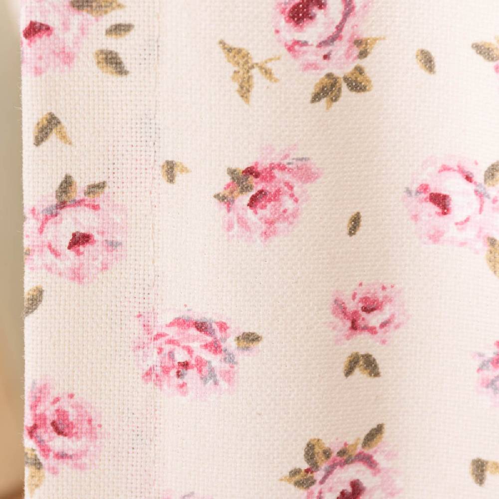 Schöner Leben Vorhang mit Ösen Classic Little Rose Rosenblüten ecru rosa in 245cm oder Wunschlänge von SCHÖNER LEBEN Fabrik Onlineshop