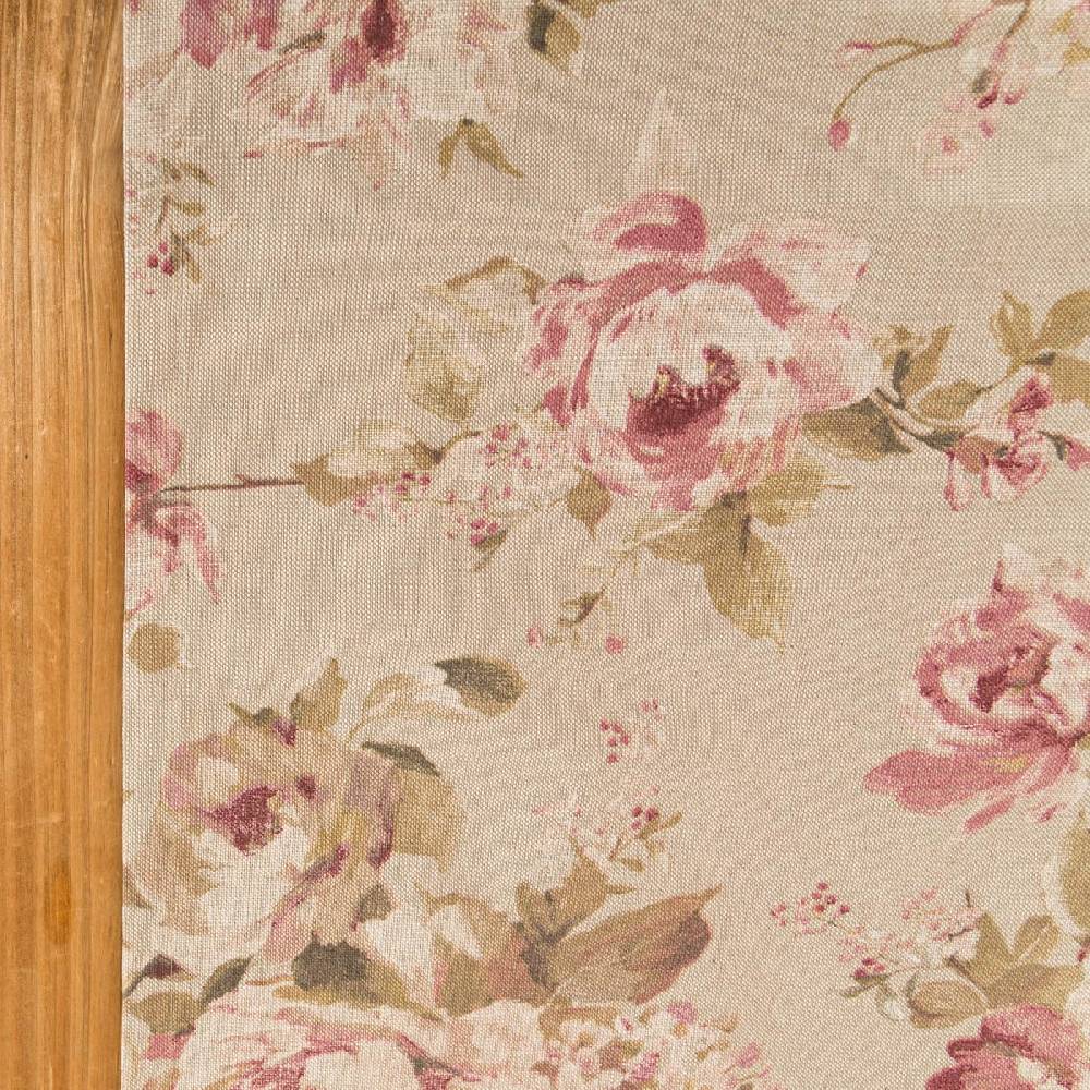 Schöner Leben Tischläufer Classic Painted Rose Leinenlook Rosen natur rosa 40x160cm von SCHÖNER LEBEN Sonderangebot