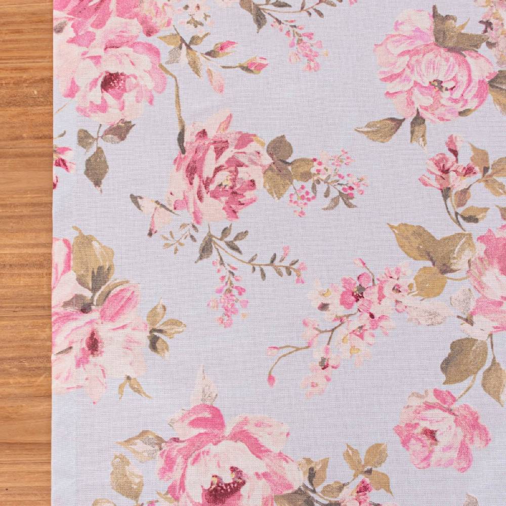Schöner Leben Tischläufer Classic Painted Rose Rosen hellblau rosa 40x160cm von SCHÖNER LEBEN Rabatt