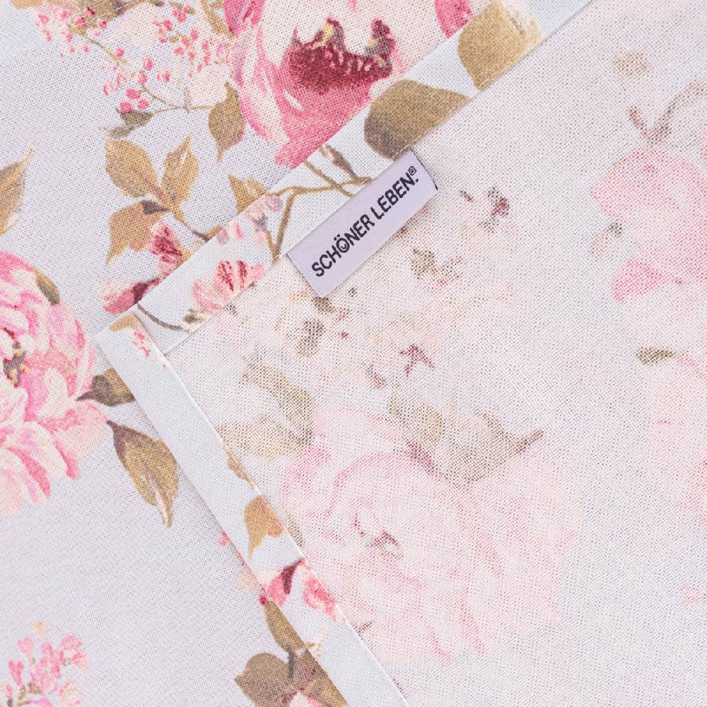 Schöner Leben Tischläufer Classic Painted Rose Rosen hellblau rosa 40x160cm von SCHÖNER LEBEN Rabatt