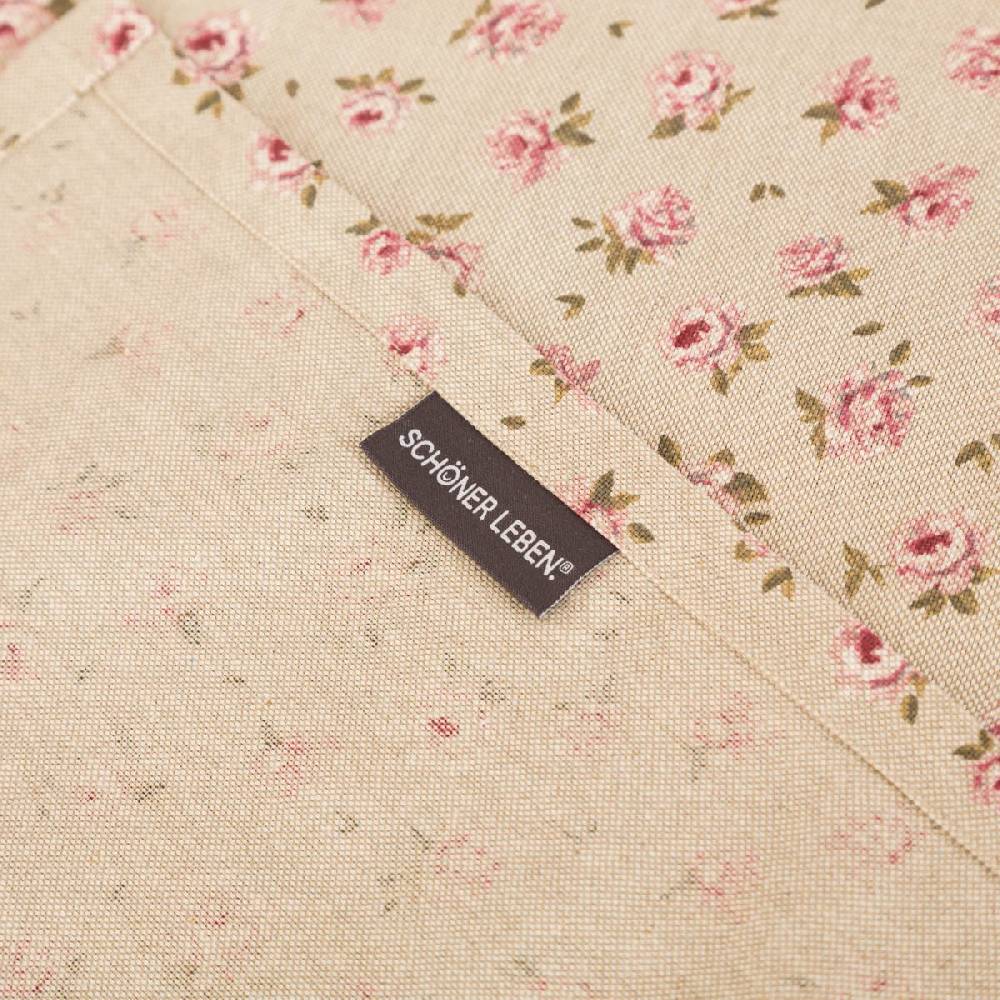 Schöner Leben Tischläufer Classic Little Rose Rosenblüten Leinenlook natur rosa 40x160cm von SCHÖNER LEBEN Versandkostenfrei