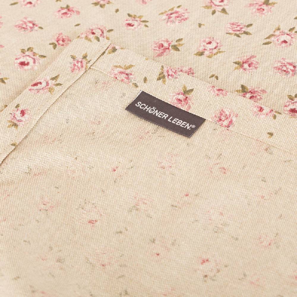 Schöner Leben Tischdecke Classic Little Rose Leinenlook Rosenblüten natur rosa in versch. Größen von SCHÖNER LEBEN Begrenztes Angebot