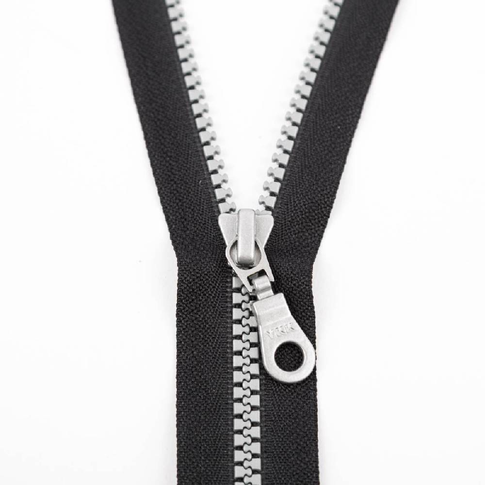 Schöner Leben Reißverschluss Vislon teilbar silber 5mm 65cm lang in der Farbe schwarz