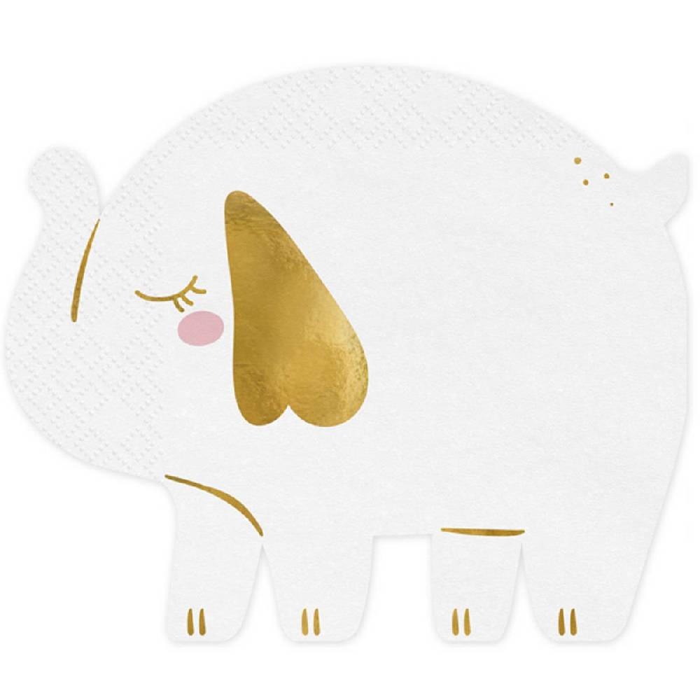 Schöner Leben Papierservietten Elefant weiß goldfarbig 16x13,5cm 2lagig 12 Stück Bis zu 50% Rabatt
