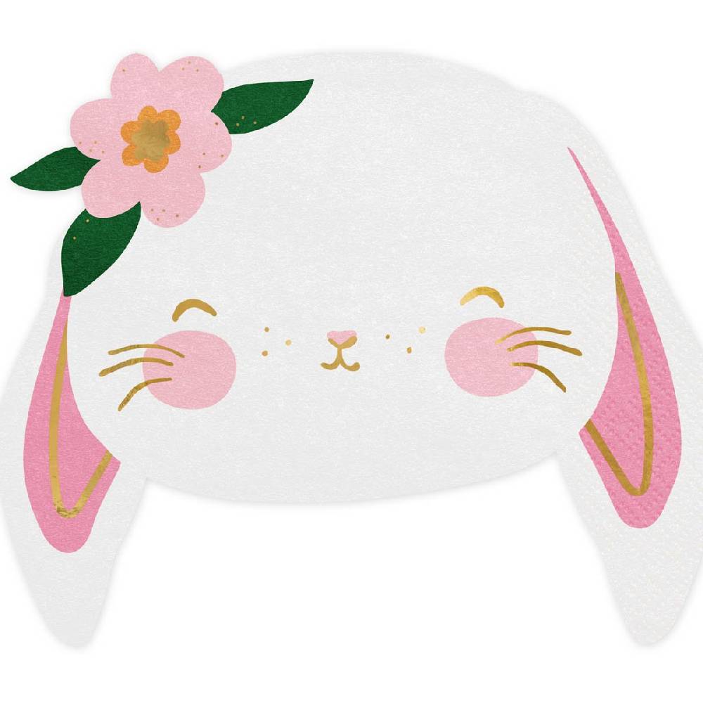 Schöner Leben Papierservietten Kaninchen weiß rosa 14,5x12cm 2lagig 20 Stück