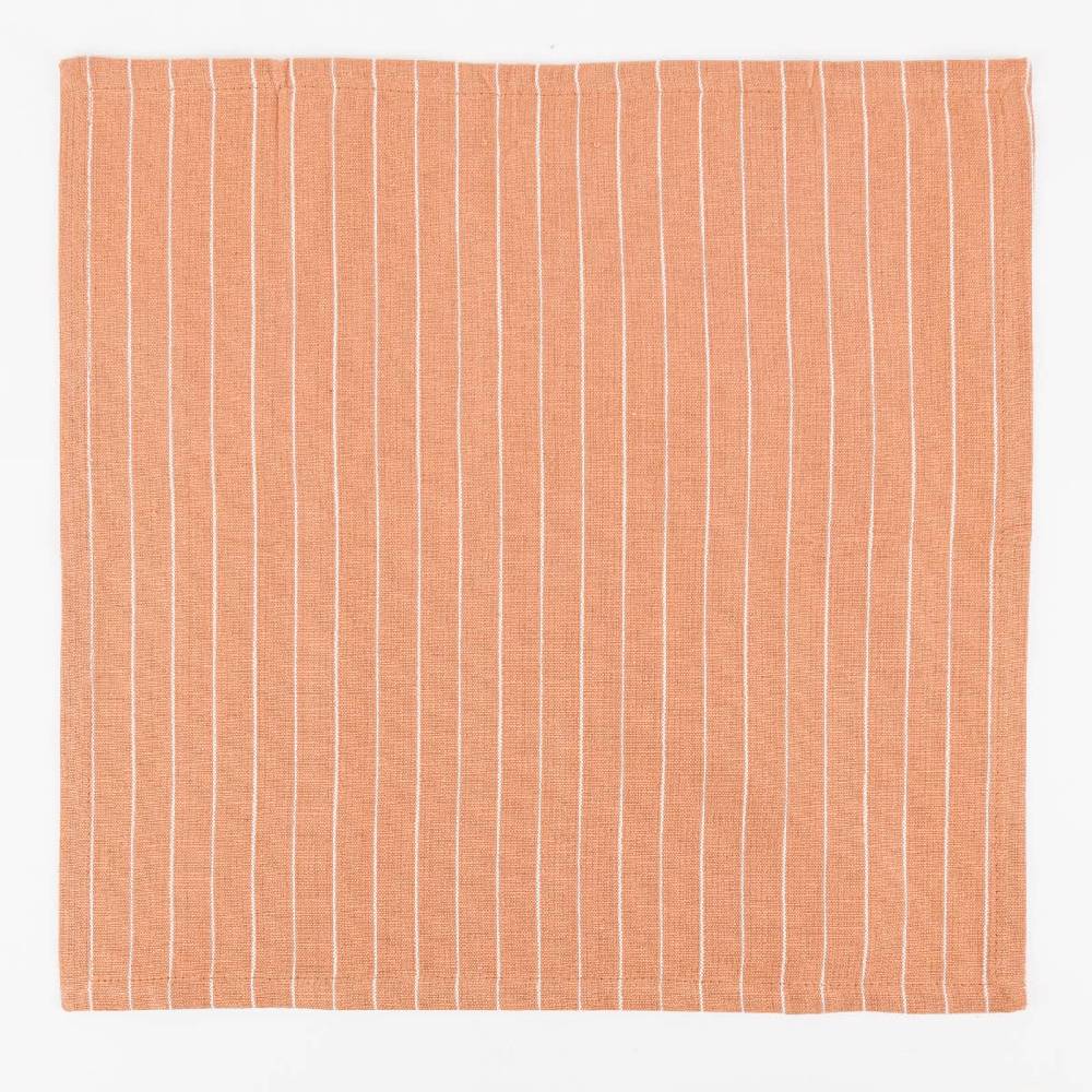 Schöner Leben Set aus 4 Platzsets und 4 Servietten gestreift hellbraun weiß 50x35cm und 40x40cm von Linen & More Vierteljährliche Förderung