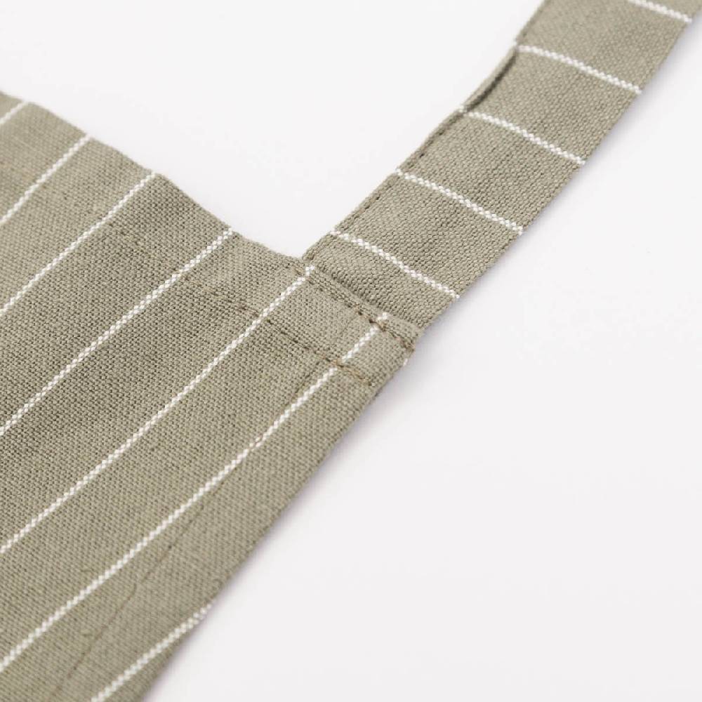 Schöner Leben Schürze aus Baumwolle in Einheitsgröße oilvgrün weiß gestreift 75x90cm von Linen & More Bis zu 55% Rabatt