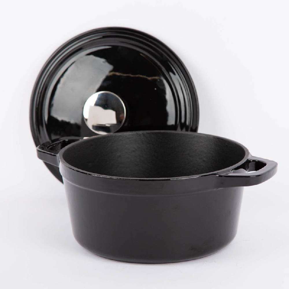 Schöner Leben Gusseisen Topf emailliert mit Deckel schwarz 29x21x15,5cm 3,5 Liter Discount Store für neue Produkte