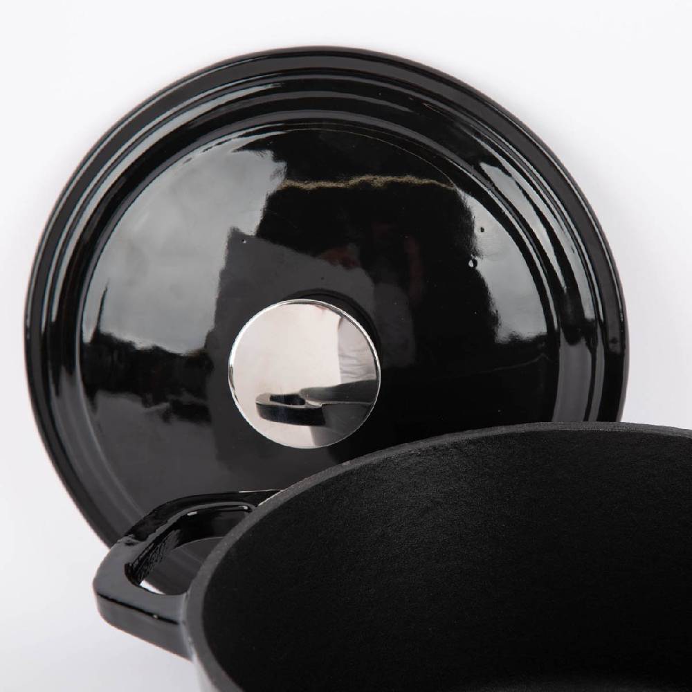 Schöner Leben Gusseisen Topf emailliert mit Deckel schwarz 29x21x15,5cm 3,5 Liter Discount Store für neue Produkte