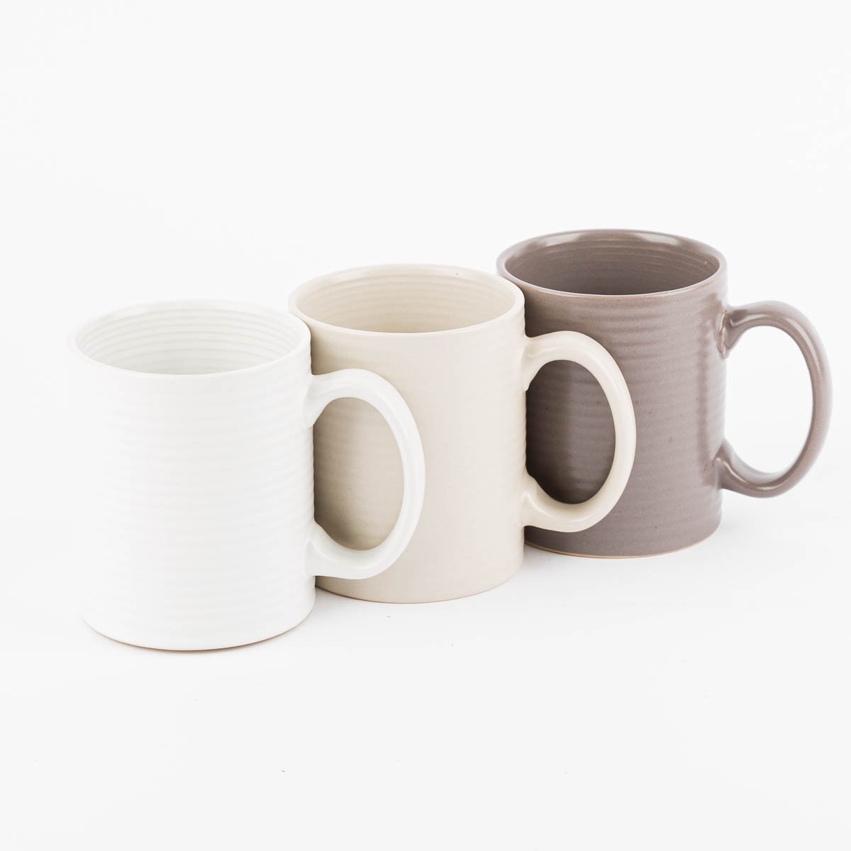 Schöner Leben Tasse aus Keramik weiß beige oder taupe 320ml Clearance-Verkauf