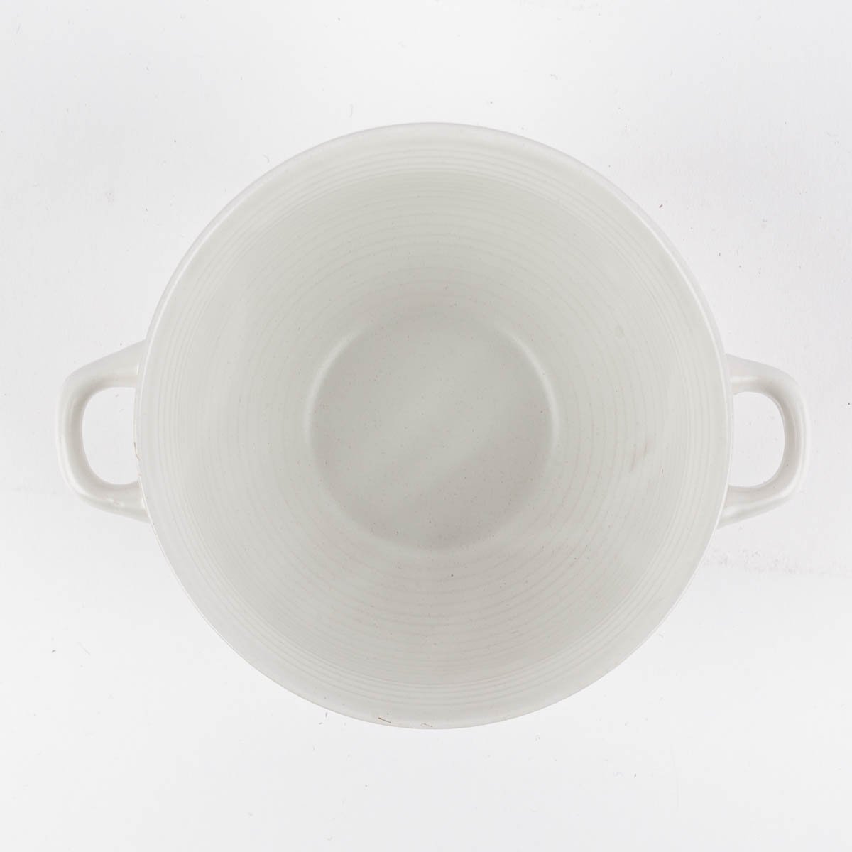 Schöner Leben Müslischale mit Henkeln aus Keramik weiß beige oder taupe14x8cm Fabrikladen