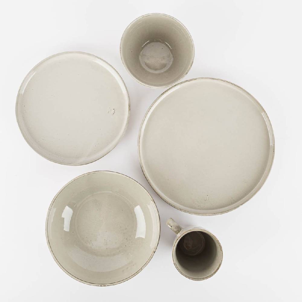 Schöner Leben Suppenteller aus Keramik grau 21,5x6cm Black Friday Preise