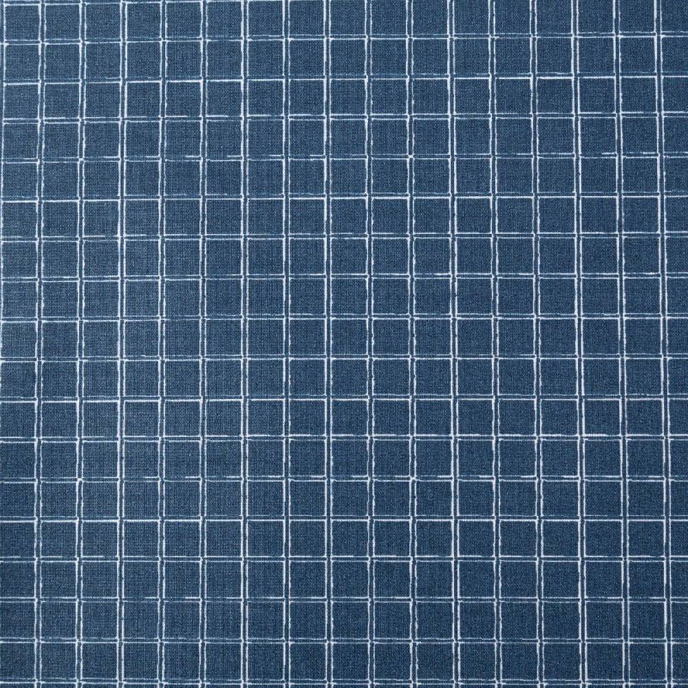 Schöner Leben Tischdeckenstoff abwaschbar Baumwollstoff beschichtet Enduit Jules Karo blau weiß 1,45m Breite Fabrik Onlineshop