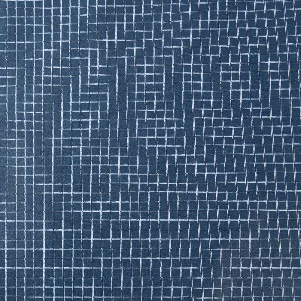Schöner Leben Tischdeckenstoff abwaschbar Baumwollstoff beschichtet Enduit Jules Karo blau weiß 1,45m Breite Fabrik Onlineshop