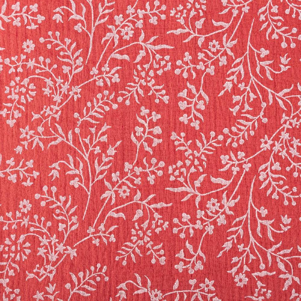 Schöner Leben Musselin Stoff Double Gauze Taznak Blumen Ranken hell rot weiß 1,30m Breite Online Shopping