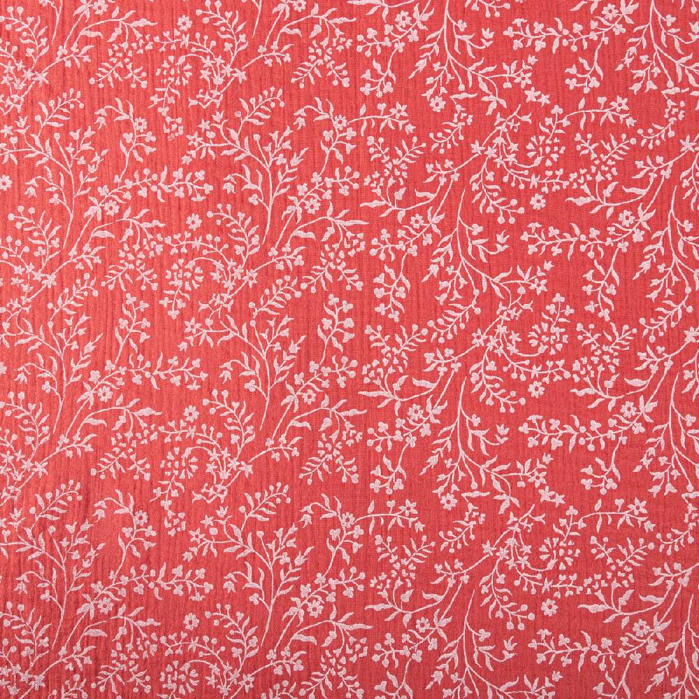 Schöner Leben Musselin Stoff Double Gauze Taznak Blumen Ranken hell rot weiß 1,30m Breite Online Shopping