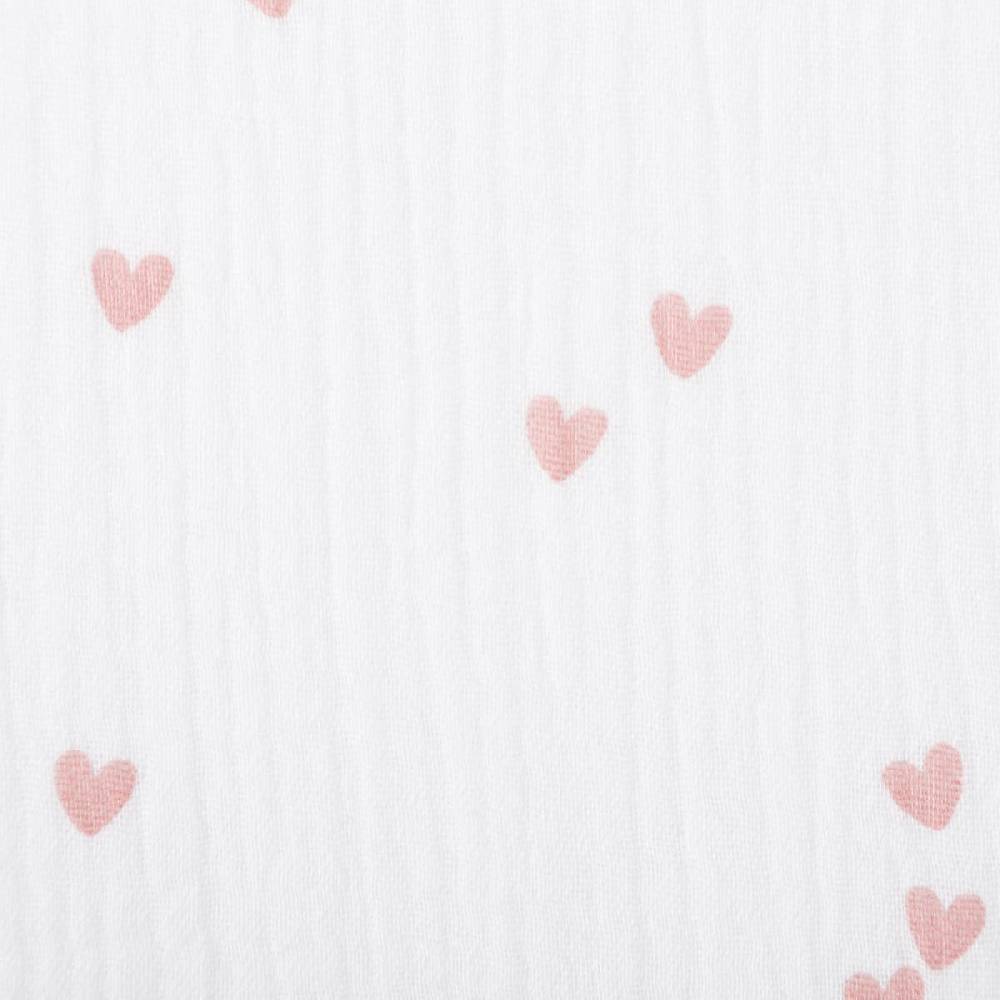Schöner Leben Musselin Stoff SMALL HEARTS Herzchen weiß altrosa 1,35m Breite Black Friday