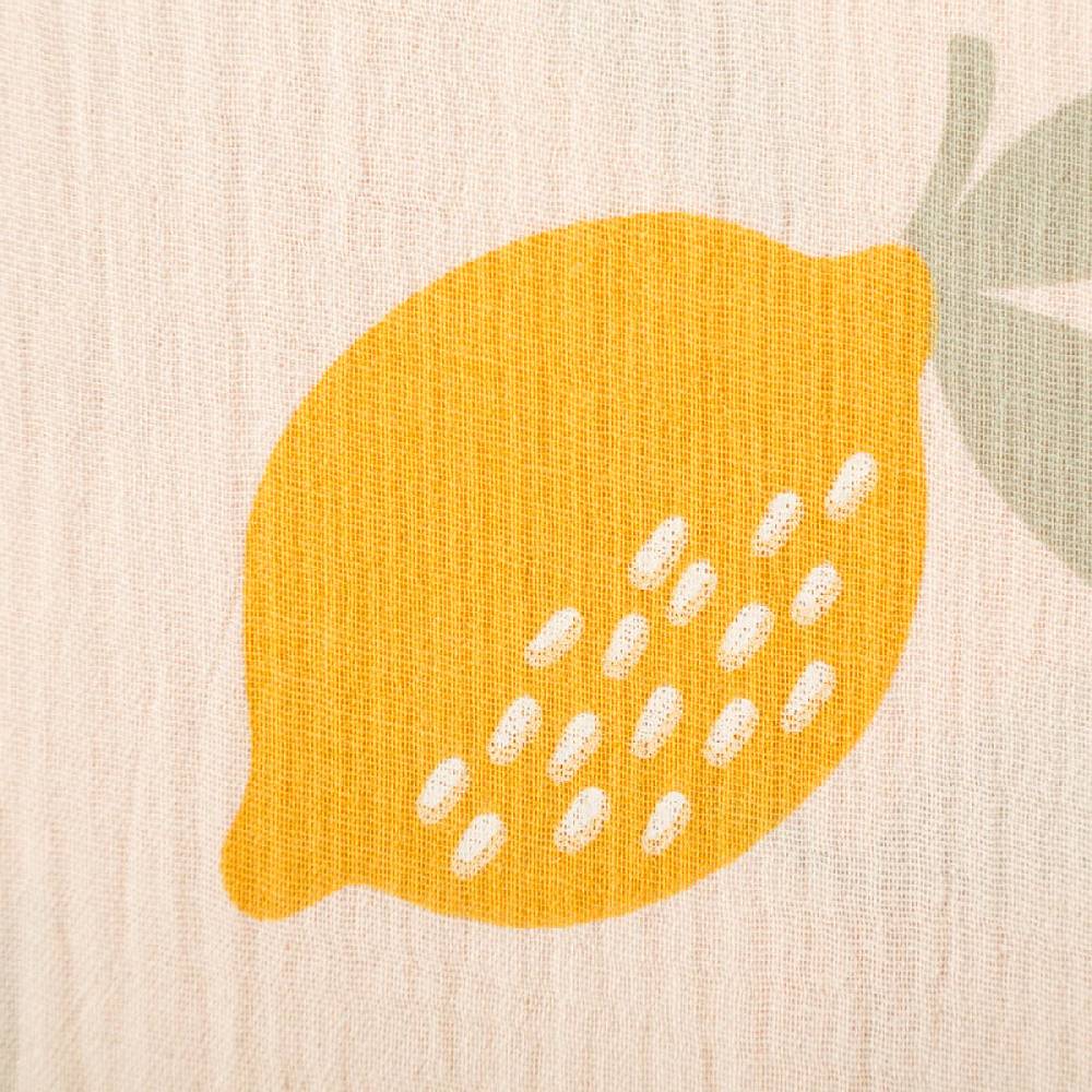 Schöner Leben Musselin Stoff LEMONS Zitronen groß beige gelb 1,35m Breite Weihnachtsangebot