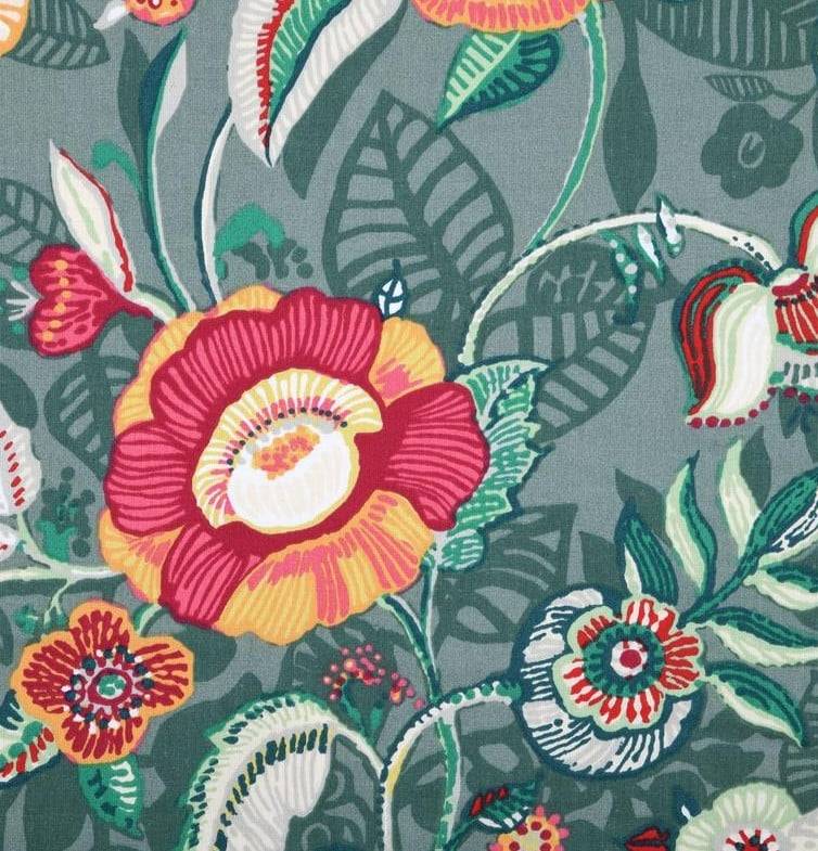 Schöner Leben Baumwollstoff Cretonne Banaba Blumen grün pink 1,60m Breite Osterangebot