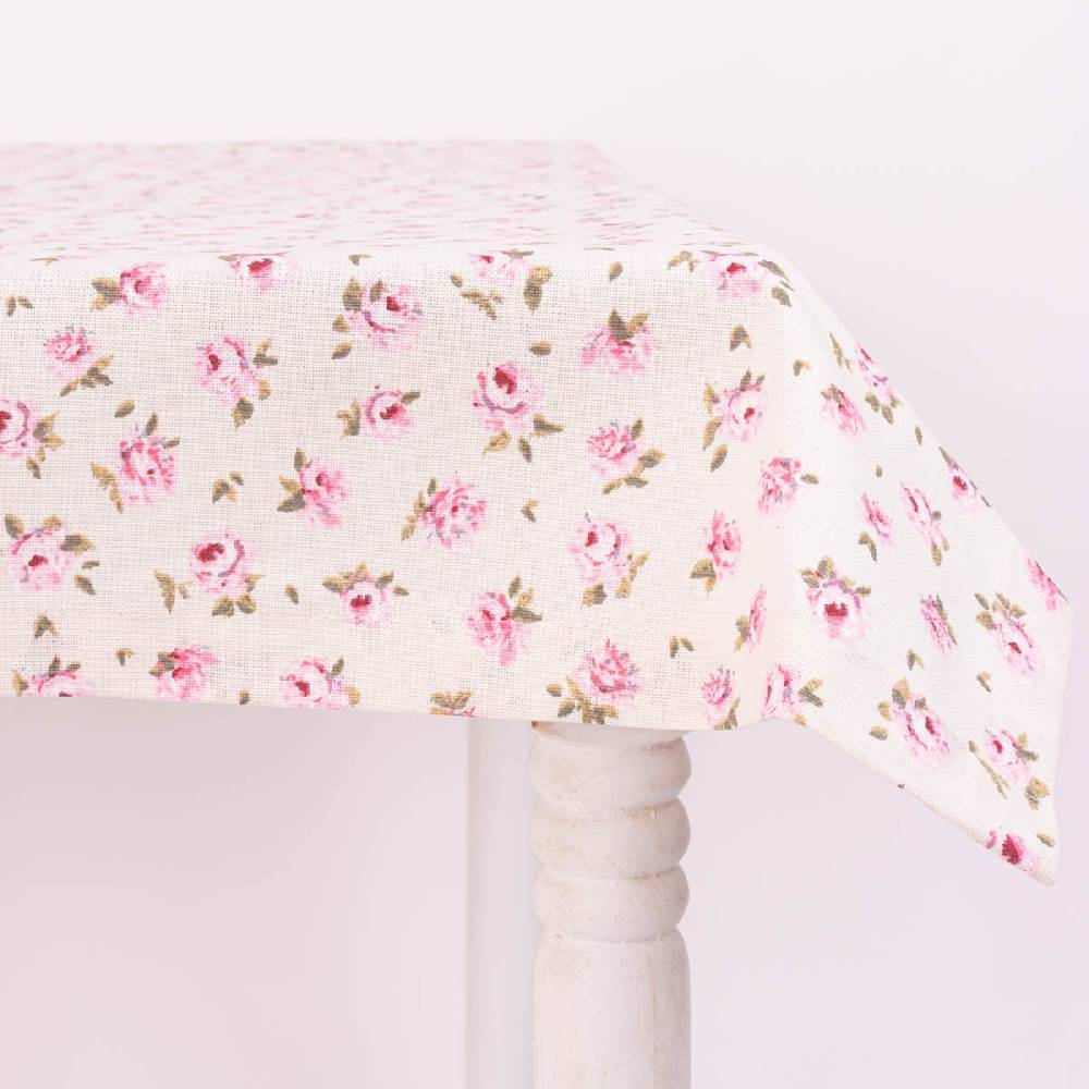 Schöner Leben Tischdecke Classic Little Rose Rosenblüten ecru rosa in versch. Größen von SCHÖNER LEBEN Tiefpreis