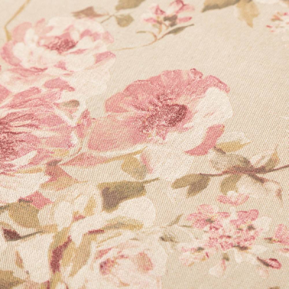 Schöner Leben Tischdecke Classic Painted Rose Rosen Leinenlook natur rosa in versch. Größen von SCHÖNER LEBEN Super Sparpreis